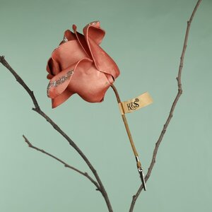 Искусственная роза Ивонн: Amber Blush 14 см, клипса Koopman фото 2