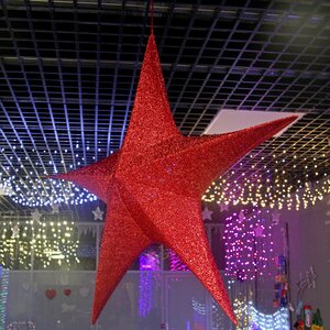 Большая объемная звезда Искра 80 см красная Snowhouse фото 1