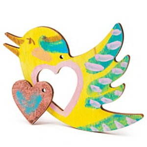 Подвеска-сувенир "Раскрась и подари - Птичка с сердцем", 8*7 см, дерево Bumbaram фото 2