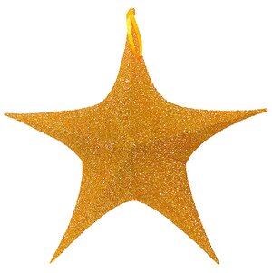 Большая объемная звезда Искра 80 см золотая Snowhouse фото 1