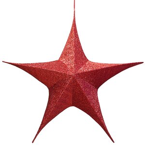 Большая объемная звезда Искра 110 см красная
