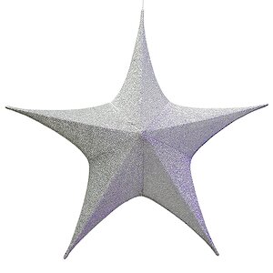Большая объемная звезда Искра 80 см серебряная Snowhouse фото 1