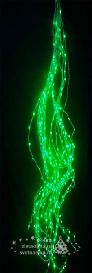 Гирлянда Лучи Росы 25*2.5 м, 700 зеленых MINILED ламп, проволока - цветной шнур