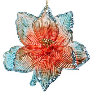 Елочная игрушка Пуансеттия Лэтти - Tropical Romance 10 см Kurts Adler фото 1