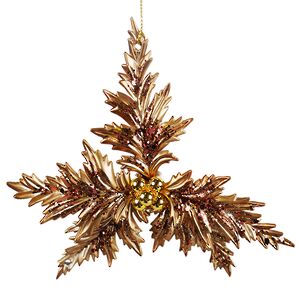 Елочная игрушка Остролист - Caramel Sunset 15 см кофейный Kurts Adler фото 1