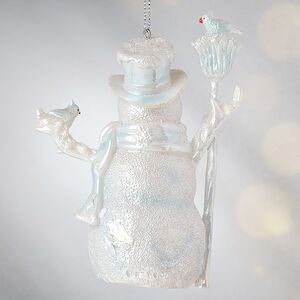 Елочная игрушка Снеговик Вилли из Снежной Страны - Precioze Opale 11 см, подвеска Kurts Adler фото 5