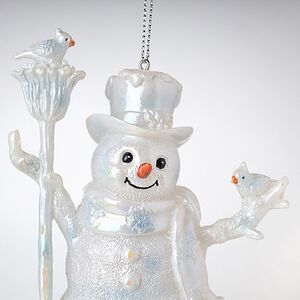 Елочная игрушка Снеговик Вилли из Снежной Страны - Precioze Opale 11 см, подвеска Kurts Adler фото 2