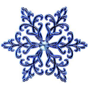 Елочная игрушка Снежинка Кристалл 12 см синяя, подвеска Снегурочка фото 1