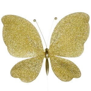 Елочная игрушка Бабочка 18.5*15 см золотая, подвеска Winter Deco фото 1
