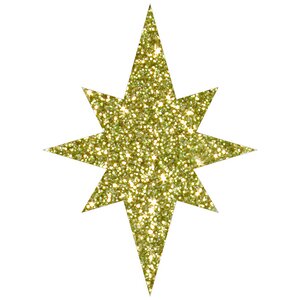Звезда Вифлеемская с блёстками золотая, пеноплекс
