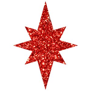 Звезда Вифлеемская с блёстками красная, пеноплекс
