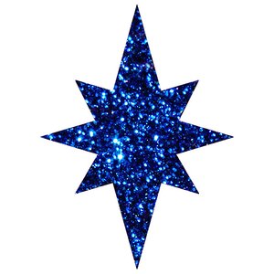 Звезда Вифлеемская с блестками 25 см синяя, пеноплекс Winter Deco фото 3