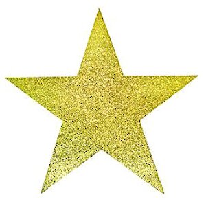 Звезда с блестками 25 см золотая, пеноплекс