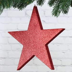 Звезда с блестками 40 см красная, пеноплекс МанузинЪ фото 2