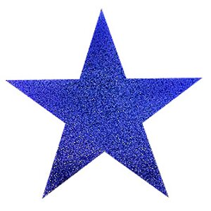 Звезда с блестками 40 см синяя, пеноплекс