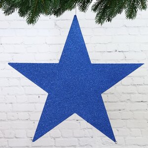 Звезда с блестками 25 см синяя, пеноплекс Winter Deco фото 1