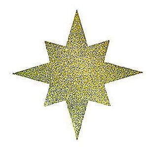 Звезда многогранная с блёстками, пеноплекс, золото