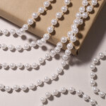 Бусы на елку Бисер 8 мм*10 м белые, пластиковые