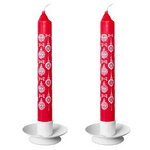 Новогодние свечи Christmas Dinner - Игрушки 21 см красные, 4 шт