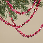 Бусы на елку Алмазная Россыпь 270 см малиновая фуксия, пластиковые