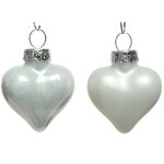 Набор стеклянных елочных игрушек Сердце Монплезира 4.5 см белый mix, 12 шт