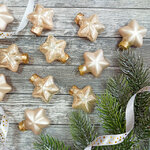 Набор стеклянных елочных игрушек Звезды 4.5 см перламутровый mix, 12 шт