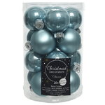Набор стеклянных шаров 3.5 см арктический голубой mix, 16 шт