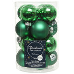 Набор стеклянных шаров 3.5 см рождественский зеленый mix, 16 шт
