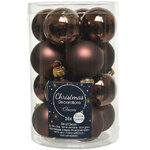 Набор стеклянных шаров 3.5 см темный шоколад mix, 16 шт