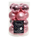 Набор стеклянных шаров 3.5 см розовое конфетти mix, 16 шт