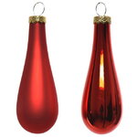 Набор елочных игрушек Капля 7.5 см красный mix, 12 шт, стекло