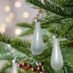 Набор елочных игрушек Капля 7.5 см белый mix, 12 шт, стекло