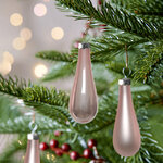 Набор елочных игрушек Капля 7.5 см розовый бутон mix, 12 шт, стекло