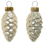 Набор стеклянных елочных игрушек Шишки 6 см перламутровый mix, 12 шт