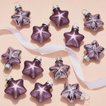 Набор стеклянных елочных игрушек Звезды 4.5 см аметистовый mix, 12 шт