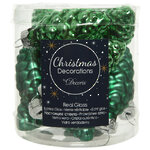 Набор стеклянных елочных игрушек Шишки 6 см рождественский зеленый mix, 12 шт