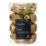 Елочные игрушки Желуди 4 см имбирно-коричневые, 12 шт, стекло