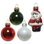 Набор стеклянных елочных игрушек Christmas Tale: Санта Клаус 3-5 см, 9 шт, подвеска
