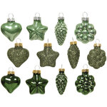 Набор стеклянных елочных игрушек Green Irish 4-5 см, 12 шт, подвеска
