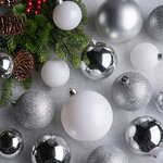 Набор пластиковых шаров Cosmo Серебряное Танго, 6-10 см, 26 шт