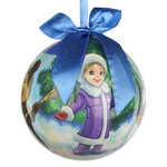 Пластиковый елочный шар Расскажи, Снегурочка... 10 см