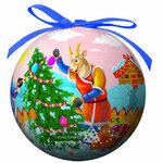 Пластиковый елочный шар Веселый Новый год 10 см