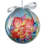 Пластиковый елочный шар Орхидея 15 см