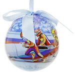 Пластиковый елочный шар Бобслей 10 см