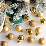 Набор пластиковых шаров Блеск 3 см золотой, 14 шт