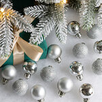 Набор пластиковых шаров Блеск 3 см серебряный, 14 шт