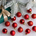 Набор пластиковых шаров Блеск 3 см красный, 14 шт