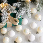 Набор пластиковых шаров Блеск 3 см белый перламутр, 14 шт