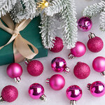 Набор пластиковых шаров Блеск 3 см фуксия королевская, 14 шт