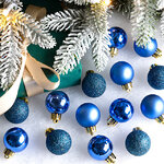 Набор пластиковых шаров Блеск 3 см синий королевский, 14 шт